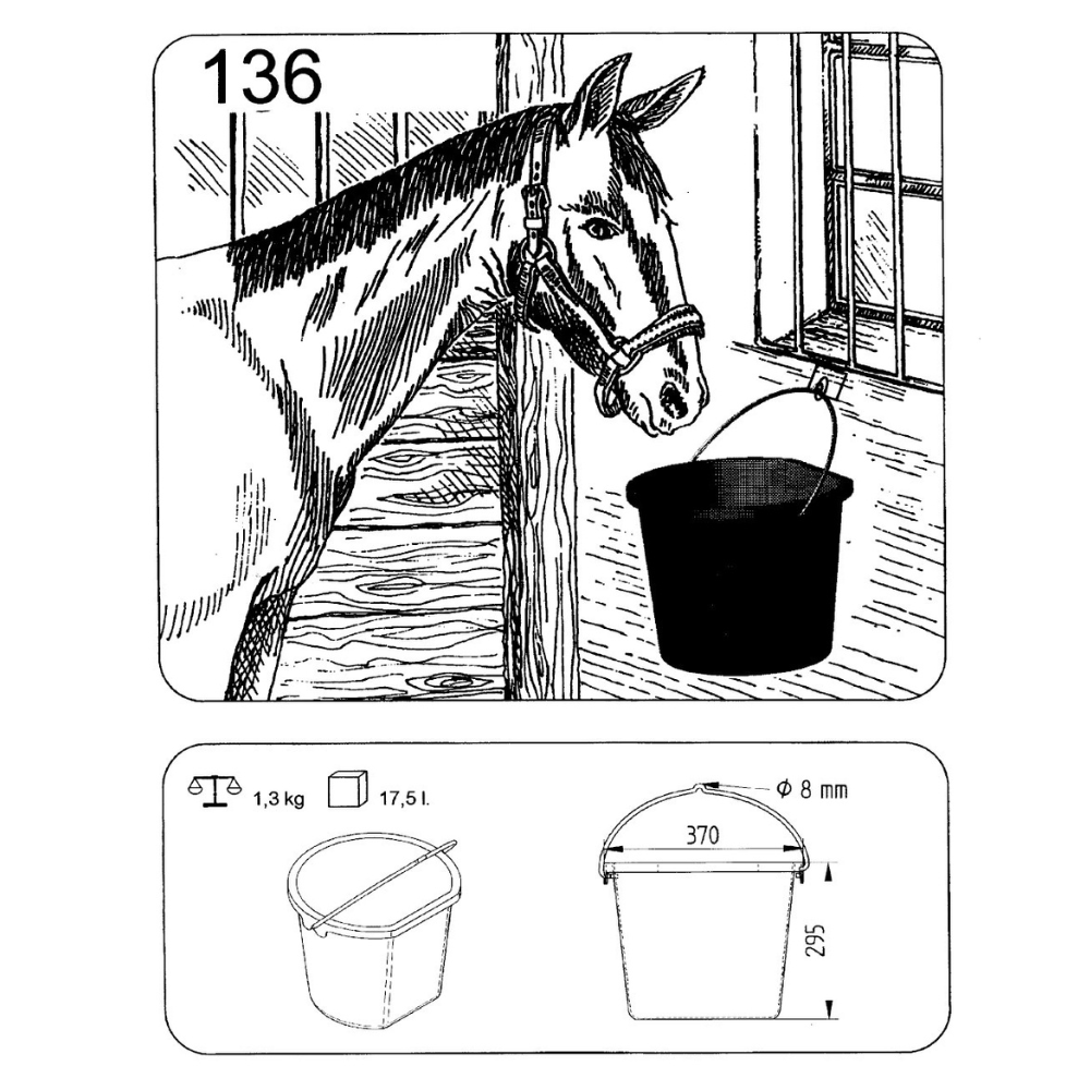 Spainis ar plakanu malu, 17.5 litri